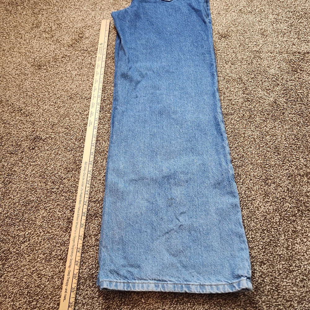 NA-KD Organic Cotton Wide Leg Faded Denim Jeans Size 40 - Picture 8 of 8